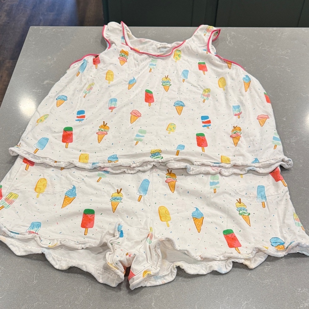 BedHead White Pajama Set with Colorful Ice cream Treats